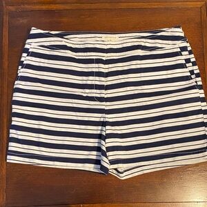 Recreation Navy and White Striped Shorts Size 14